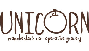 Unicorn Manchester's co-operative grocery logo