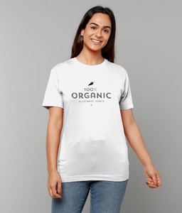 T-Shirt - Allotment Junkie - '100% ORGANIC' - Branded: Unisex Tee - Gildan Heavy Cotton